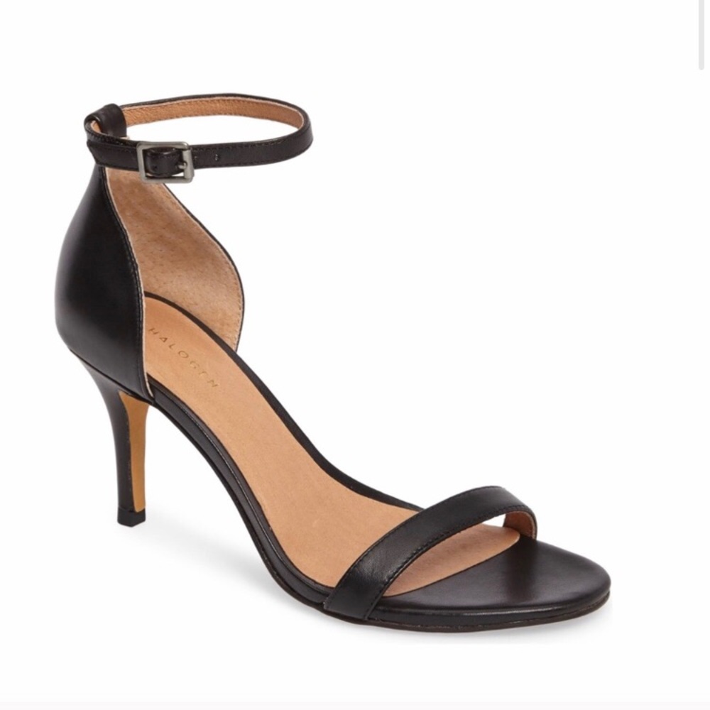 Halogen Audrey-Lea ankle strap sandal in black